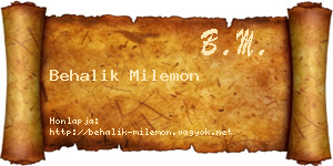 Behalik Milemon névjegykártya